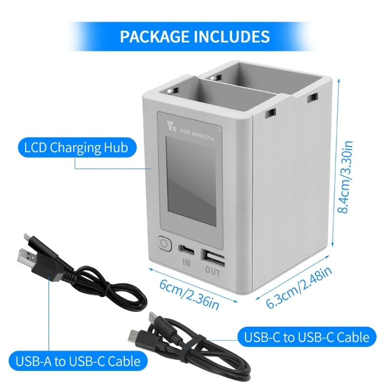 DJI Mini 3/4 Pro Charging Butler Two-way Digital Display Charging Hub Battery Intelligent Charger Power Bank Drone Accessory DJI Mini 3/4 Pro Charging Butler Two-way Digital Display Charging Hub Battery Intelligent Charger Power Bank Drone Accessory
